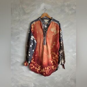 The Texan Tunic Bad Little Country Girl Patchwork Distressed Fray Hem Sz M New